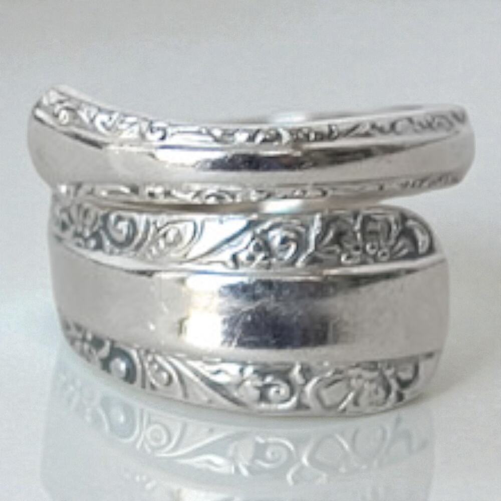 Vintage Towle Sterling Silver 925 Bypass Spoon Ring Size 5 Estate Jewelry